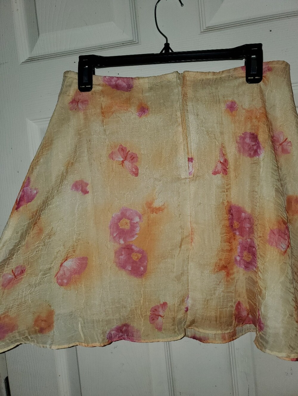 Vintage We Too Sportswear Y2K Pink Floral Butterfly Butter Yellow Mini Skirt - Picture 8 of 12